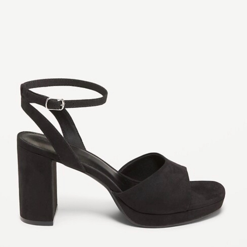 Old Navy Faux Suede Women's Black Sandals Size 8